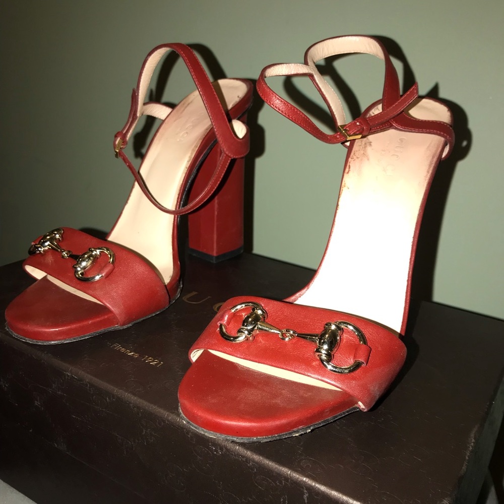 Gucci horsebit sandal heel